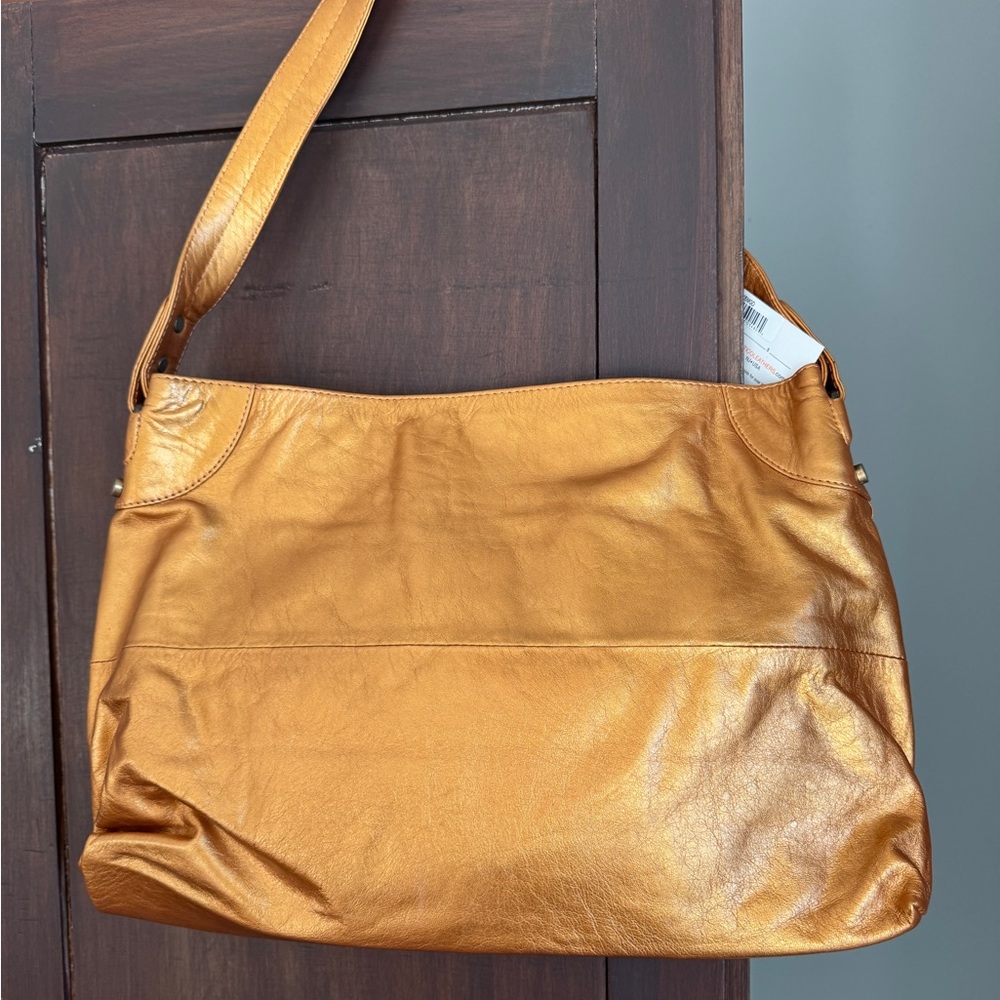 Latico Leathers NEW WITH TAG Gold Metallic Luxury Shoulder Bag